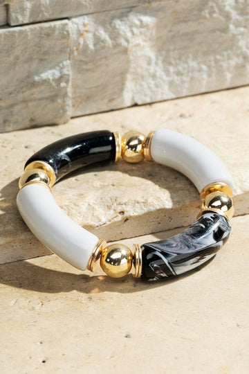 Resin and Metal Beads Bracelet