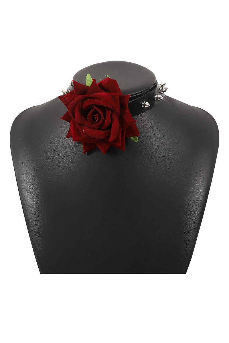 Rivet Rose Choker Necklace