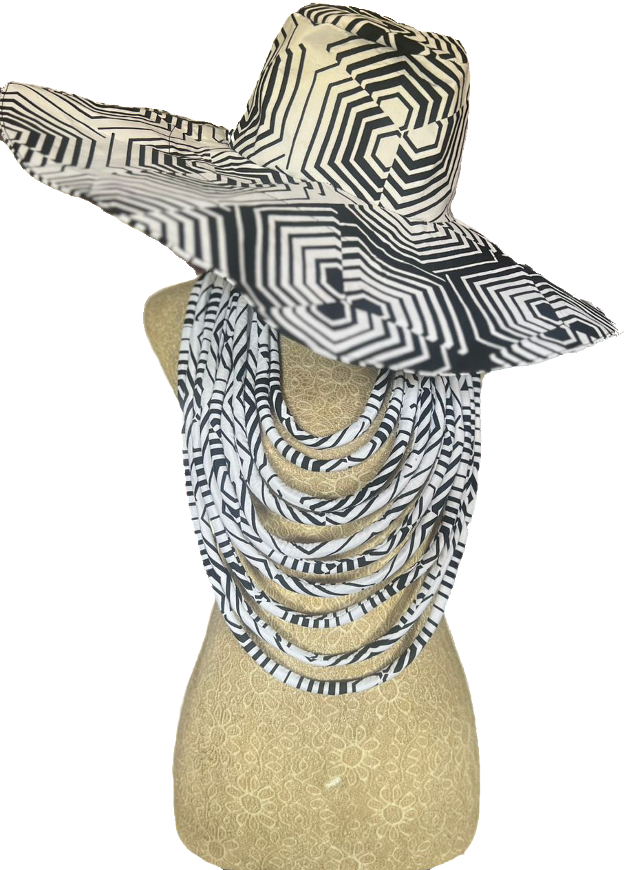 Ankara Hat and Matching Rope Necklace