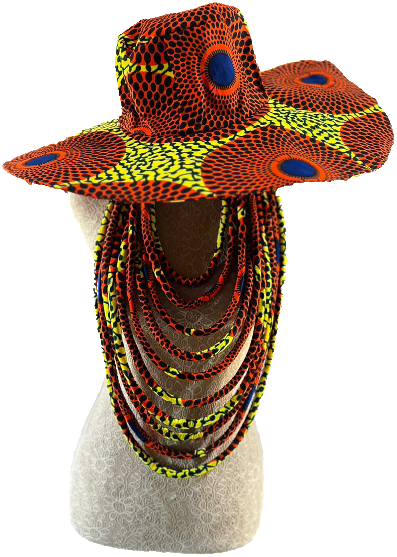 Ankara Hat and matching robe necklace
