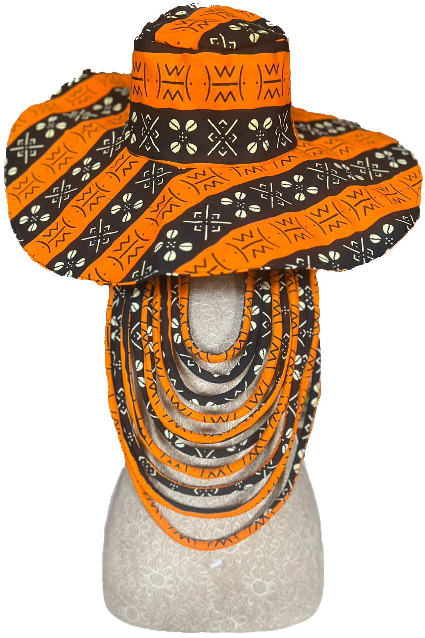 Ankara hat with matching robe necklace